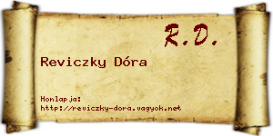 Reviczky Dóra névjegykártya