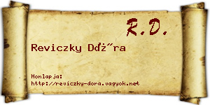 Reviczky Dóra névjegykártya